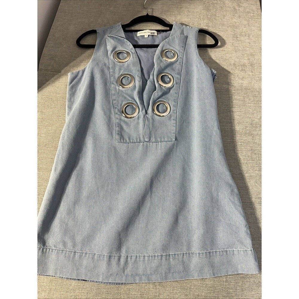 English Factory Denim Lace Up Mini Dress Size S Missing Denim Lace Up